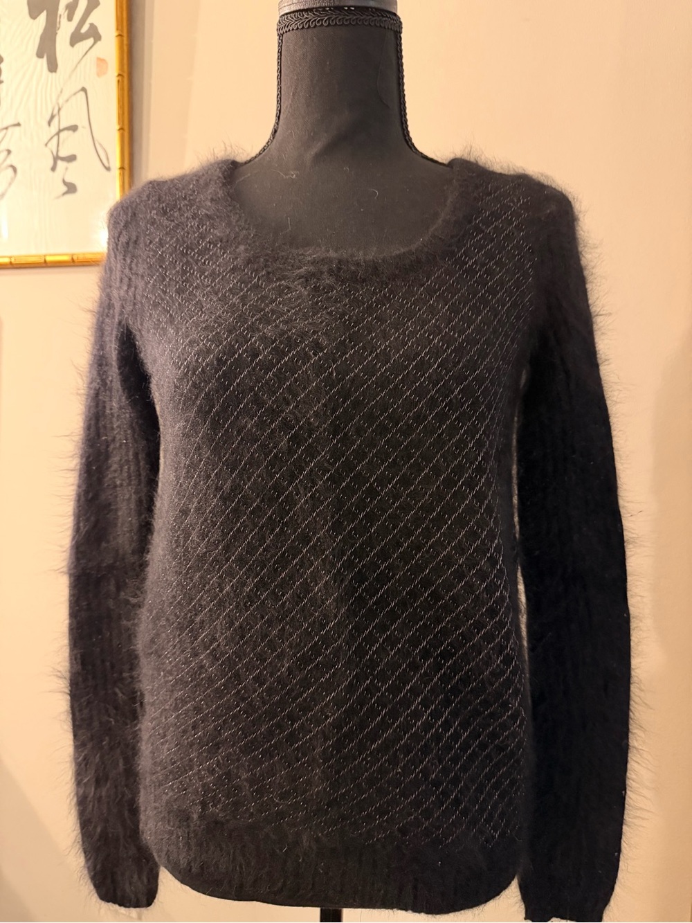 MARC BY Marc Jacobs Classic Black Fuzzy Knit Sweater - Soft Crewneck